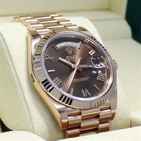 rolex 40mm chocolate rose gold diamond banquet